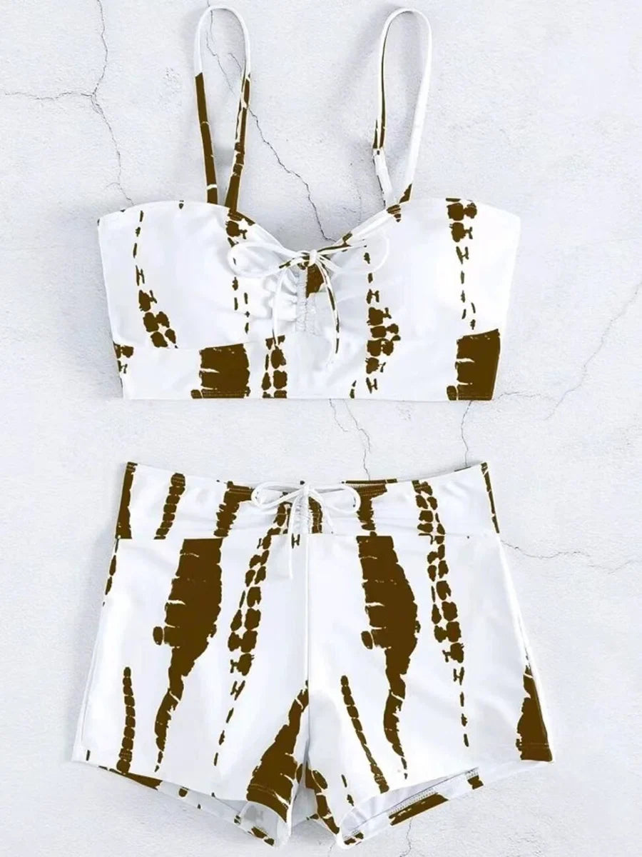2026 Print High Waist String Two Piece Bikini Women Swimwear Female Swimsuit Bathers Bathing Swimming Suit Beachwear Summer
