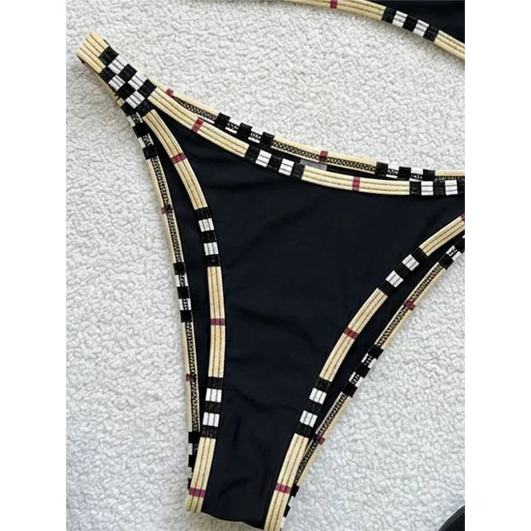 XS - L 2026 Plaid Printed Bikini Female Swimsuit Women Swimwear Polka Dot Bather Bathing Suit Swim Two-pieces Bikini set K8039