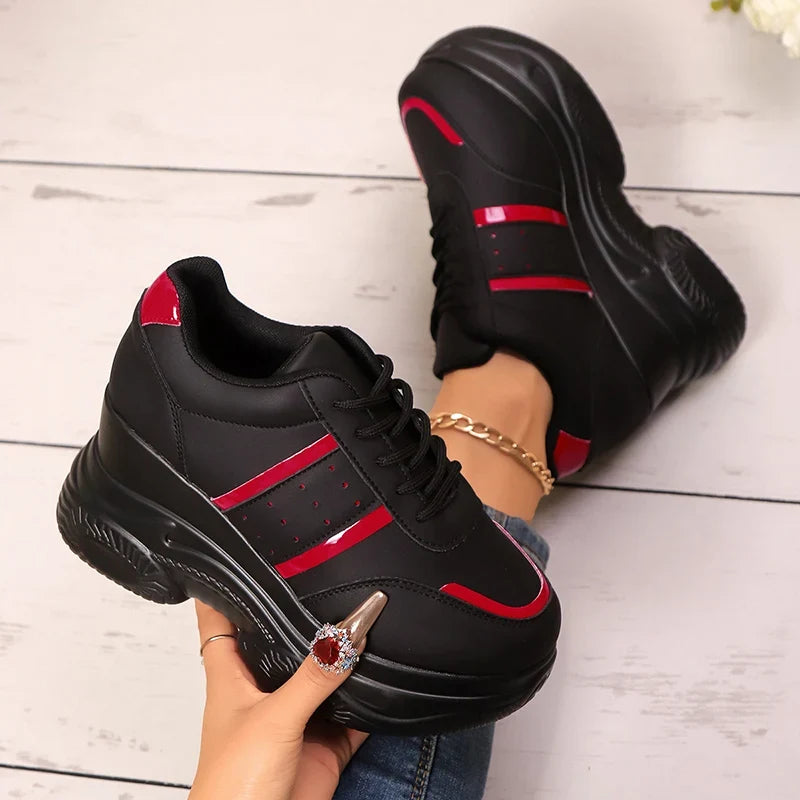 Chunky Platform Sports Sneakers Women Fashion Lace Up Thick Bottom Vulcanized Shoes Woman Plus Size 42 Non Slip Sport Shoes