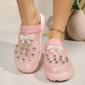 Pearls Bow Decor Platform Mules Sandals Women 2026 Anti Slip Sole Slip On Clogs Shoes Woman Breathable Thick Botom Beach Sandles
