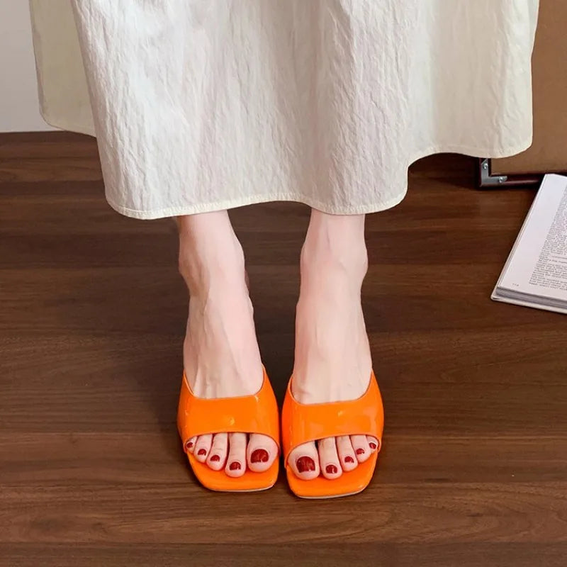 2026 Women High Heel Sandals Summer New Fashion Square Toe Open Toe Women Elegant Casual Comfortable