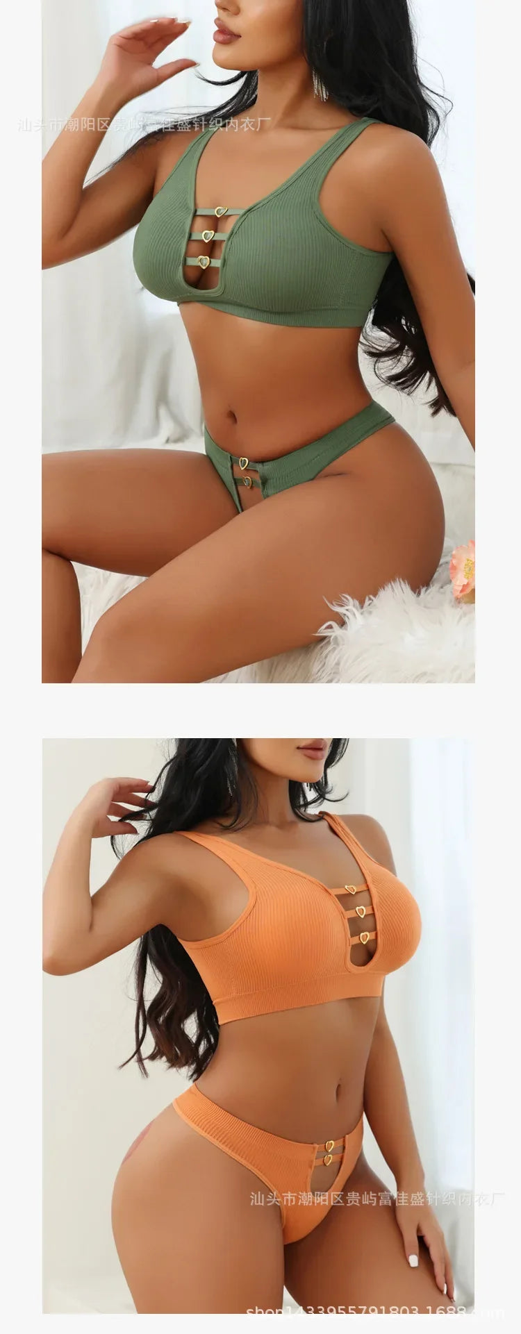 Sexy seamless underwear set push-up bra vest sports breathable push-up set