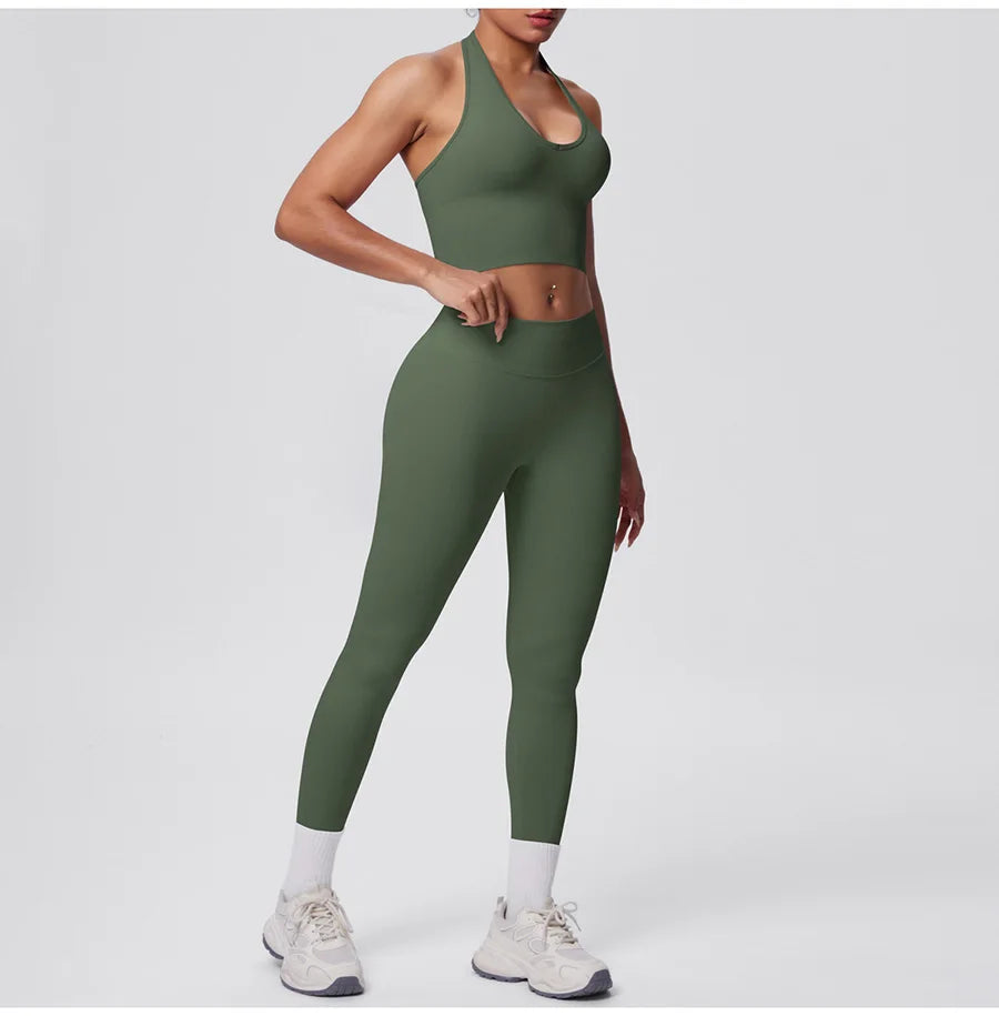 2pcs Yoga Set Gym Outfits Clothes Athletic Wear Yoga Suits For Women Fitness Set Tracksuits Sports Bra Gym Leggings Sportswear