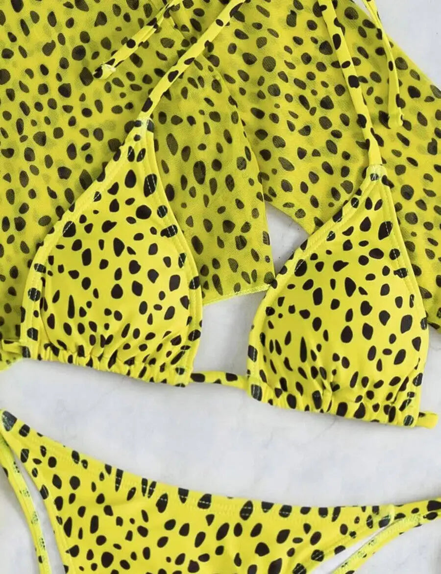 Leopard Halter Triangle Bikini 2026 Women & Tops Swimwear Female String Swimsuit Beachwear Bathing Swimming Swim Suit Beachwear