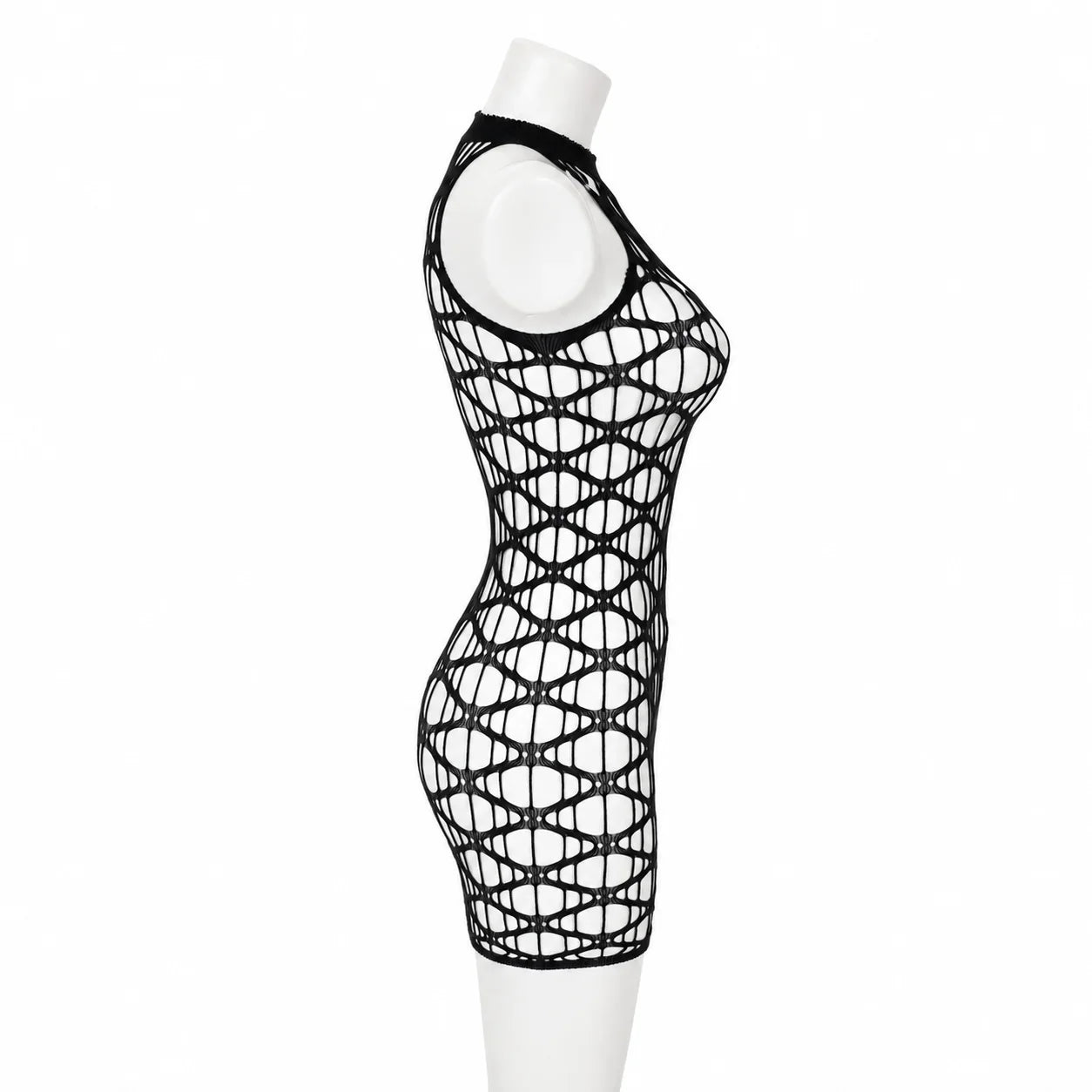 Sexy Cover Up Hollow Out Fishnet Dress without Inside Bikini Sets Summer Holiday Elastic Mini Bodycon Black Dress Free Size