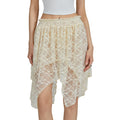 Women's Lace Skirts High Waist Irregular Hem Skirts Summer Korean Fashion Gothic Sexy Club Beach Skirts