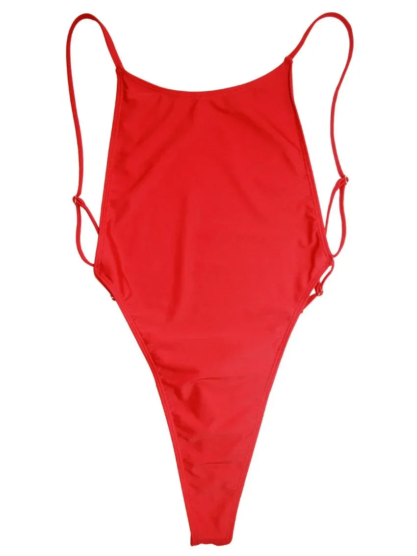 Extreme Mini Micro String Backless Women Swimwear One Piece Swimsuit Female High Cut Monokini Thong Bathing Suit Swim Beachwear