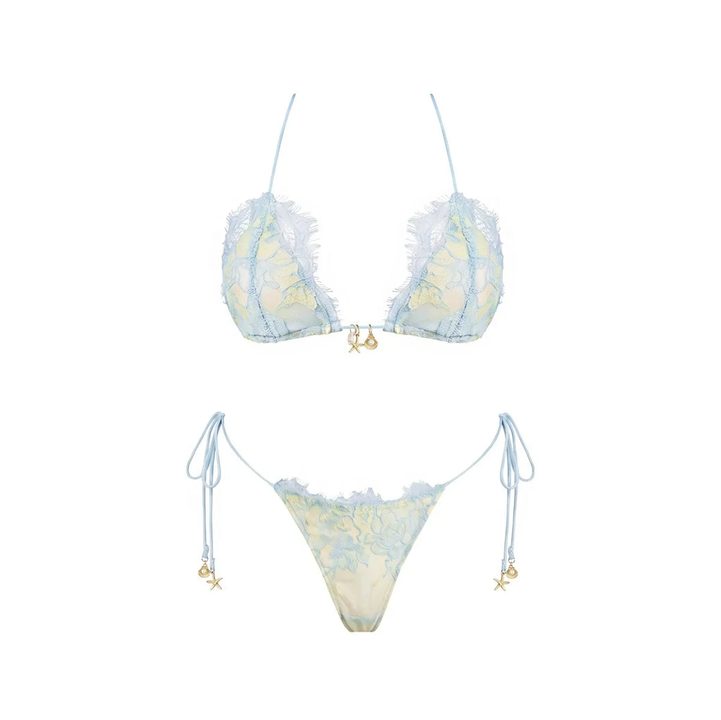 3Pc Lace Bikini With Cover Up 2026 New Swimwear Women Swimsuit Sexy Bikinis Female Swim Suit Beachwear Bathingsuit Micro biquini