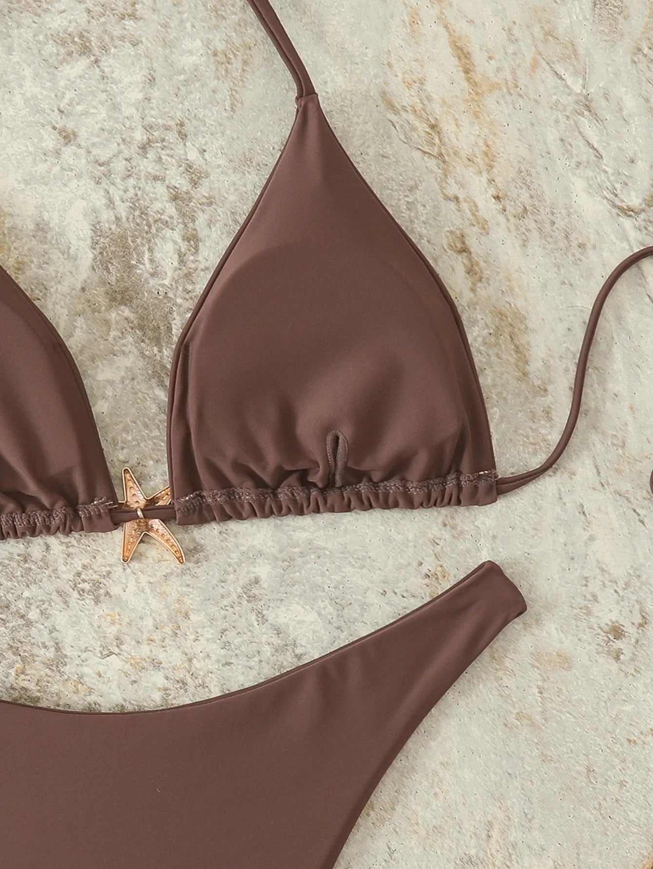 Halter Triangle String Bikinis 2026 Women Sexy Swimsuit Solid Starfish Swimwear Female Bathers Bathing Swimming Swim Suit