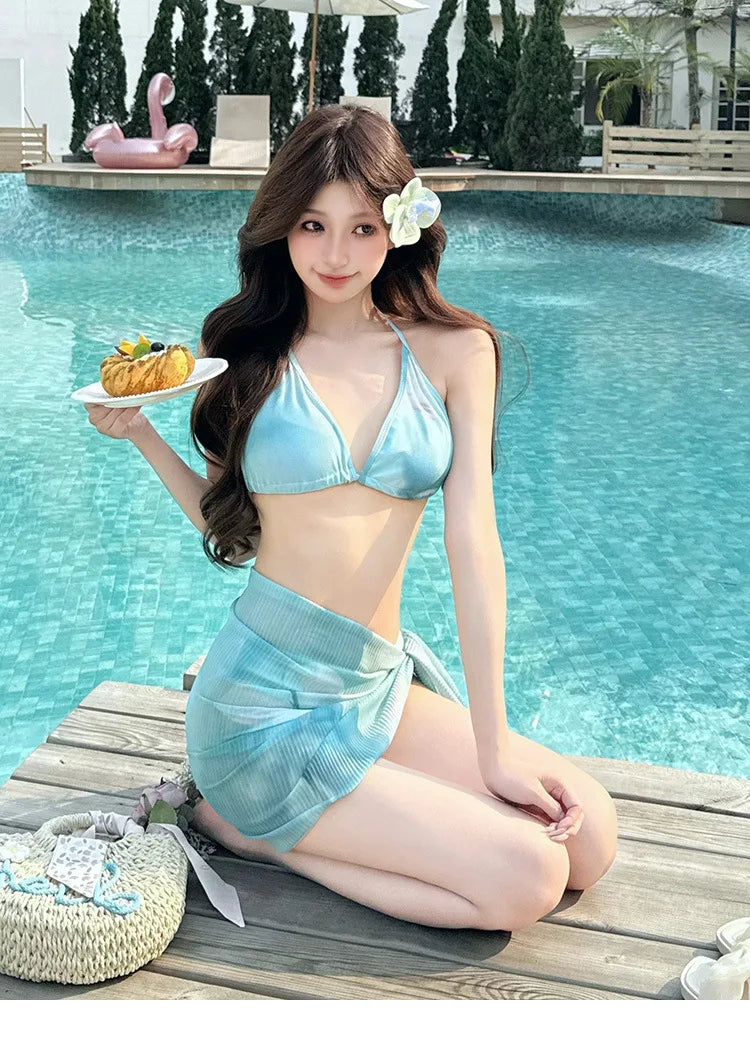 Swimsuit Women's New Split Four-piece Set Sexy Pure Desire High Value Seaside Hot Spring Vacation Bikini