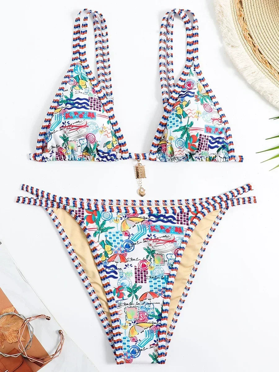 Printed Micro Bikinis 2026 Brazilian Bikini Women Swimwear Female Swimsuit Two-pieces Bikini Set Bathing Suit Swim Beach Wear