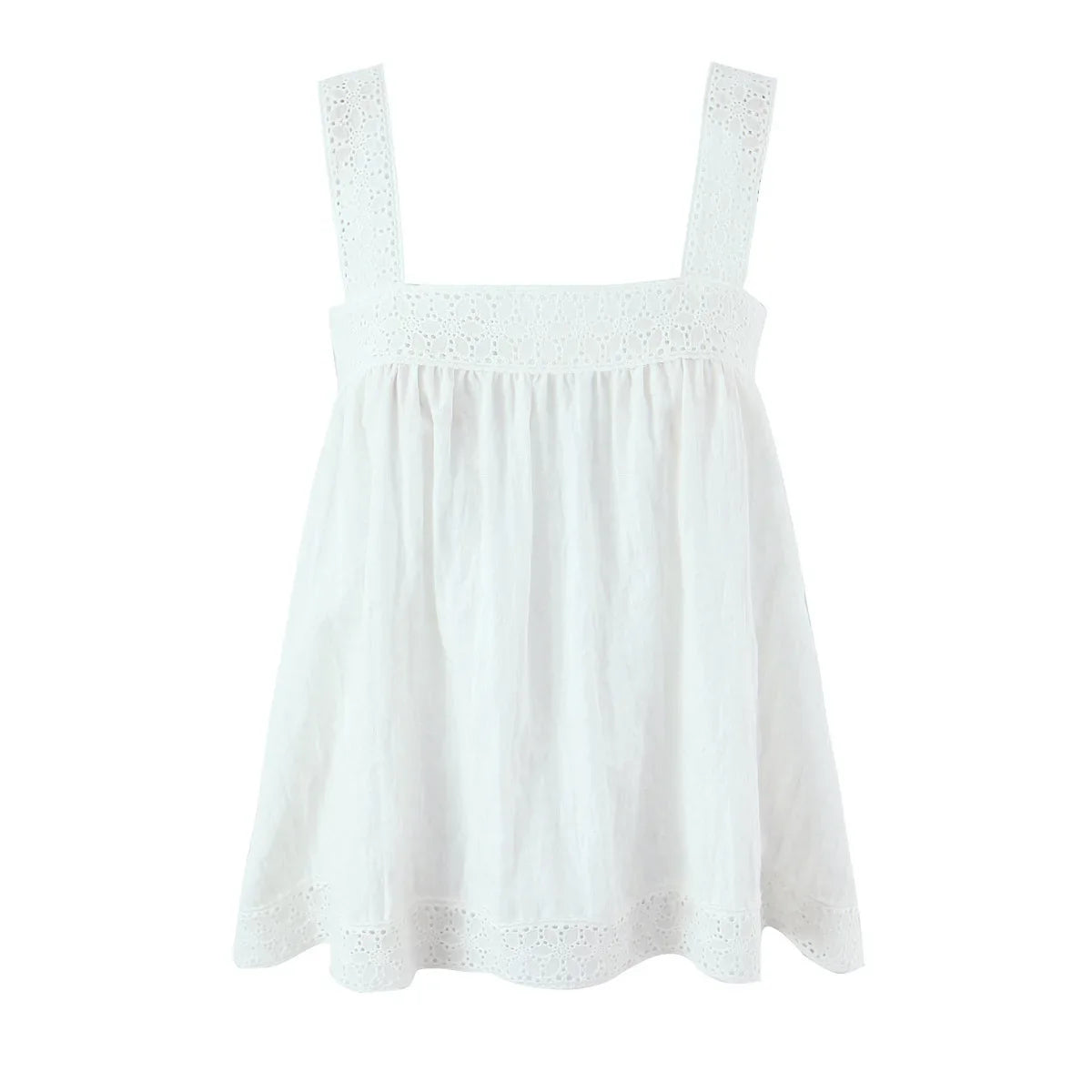 New Style Vacation Casual Lazy Style Pure White Simple Basic Lace Camisole Backless Deep V Suspenders Sleeveless Charming XNKI