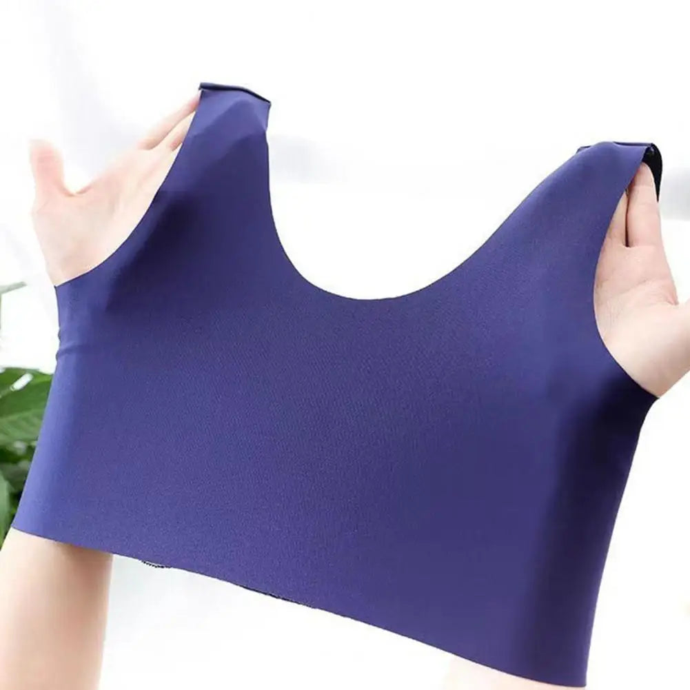 Shockproof Push-up Wireless Yoga Daily Bra Women Bra Wide Shoulder Strap Hollow Out Lace Seamless Thin Anti-exposure Comfort
