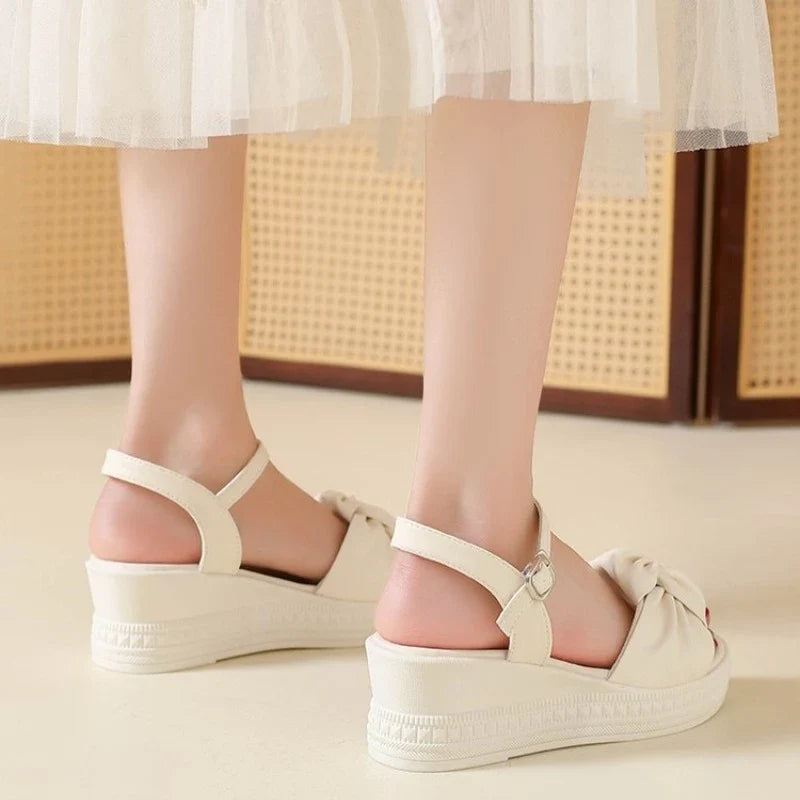 Women Summer Platform Sandals New Open Toe Chunky High Heel Ladies Shoes Casual Flat Bottom Sandalias