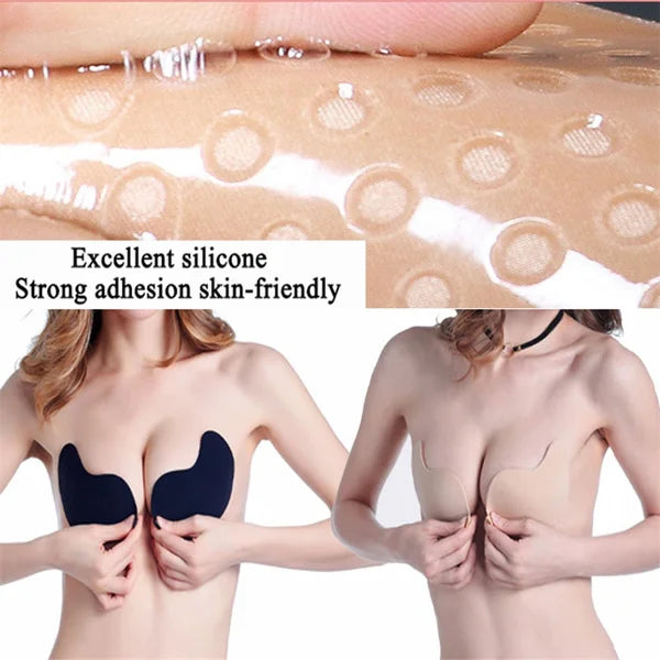 New Silicone Chest Stickers Lift Up Nude Bra Self Adhesive Bra Nude Invisible Push Up Cover Bra Pad Sexy Strapless Breast Petals