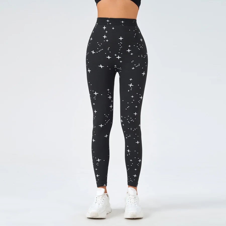 Trendy Starry Sky Sportswear Woman Gym Yoga Pants Seamless High Waist Women Sports Leggings Tummy Control Squat-Proof