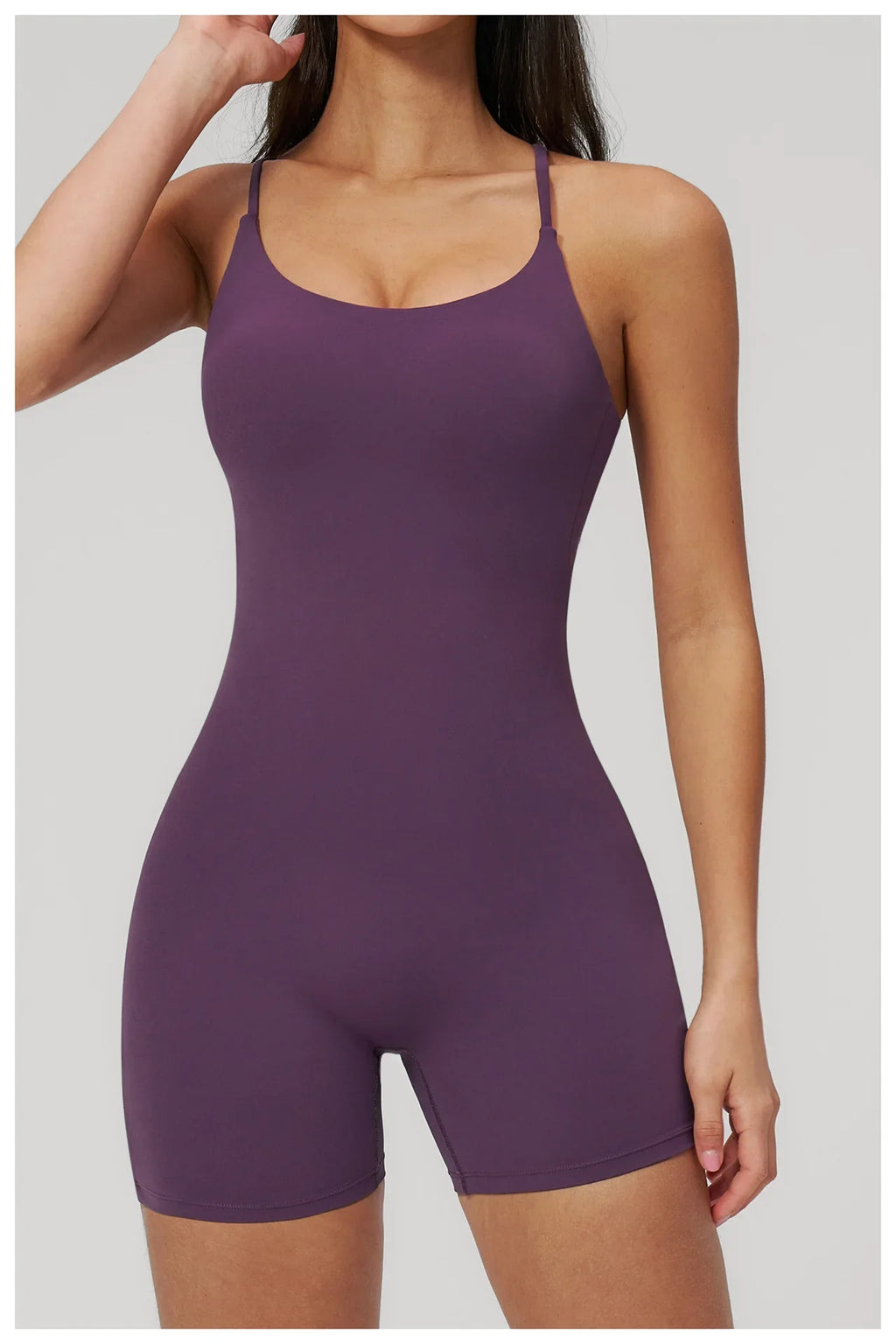 Summer New Hollow Open Back Criss Cross Yoga Jumpsuit Women Outdoor Solid Sleeveless Hip Lifting Pleate Sports Fitness Suits