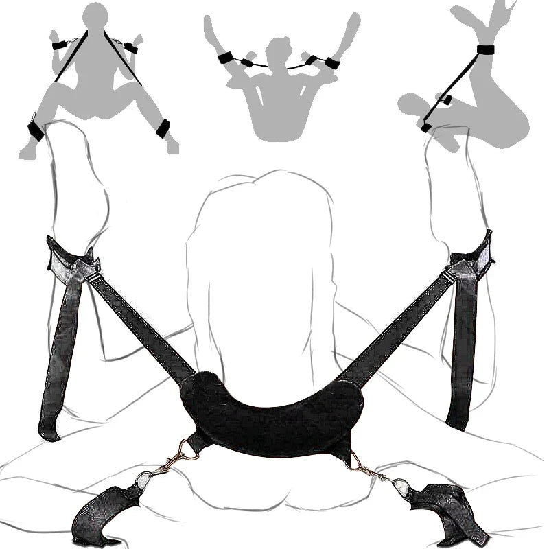 Cosplay Sex Leather Bondage Kit BDSM Restraints Fetish Erotic Sex Toys Couples Women Bandage Slave Collars  Handcuffs Adult Game