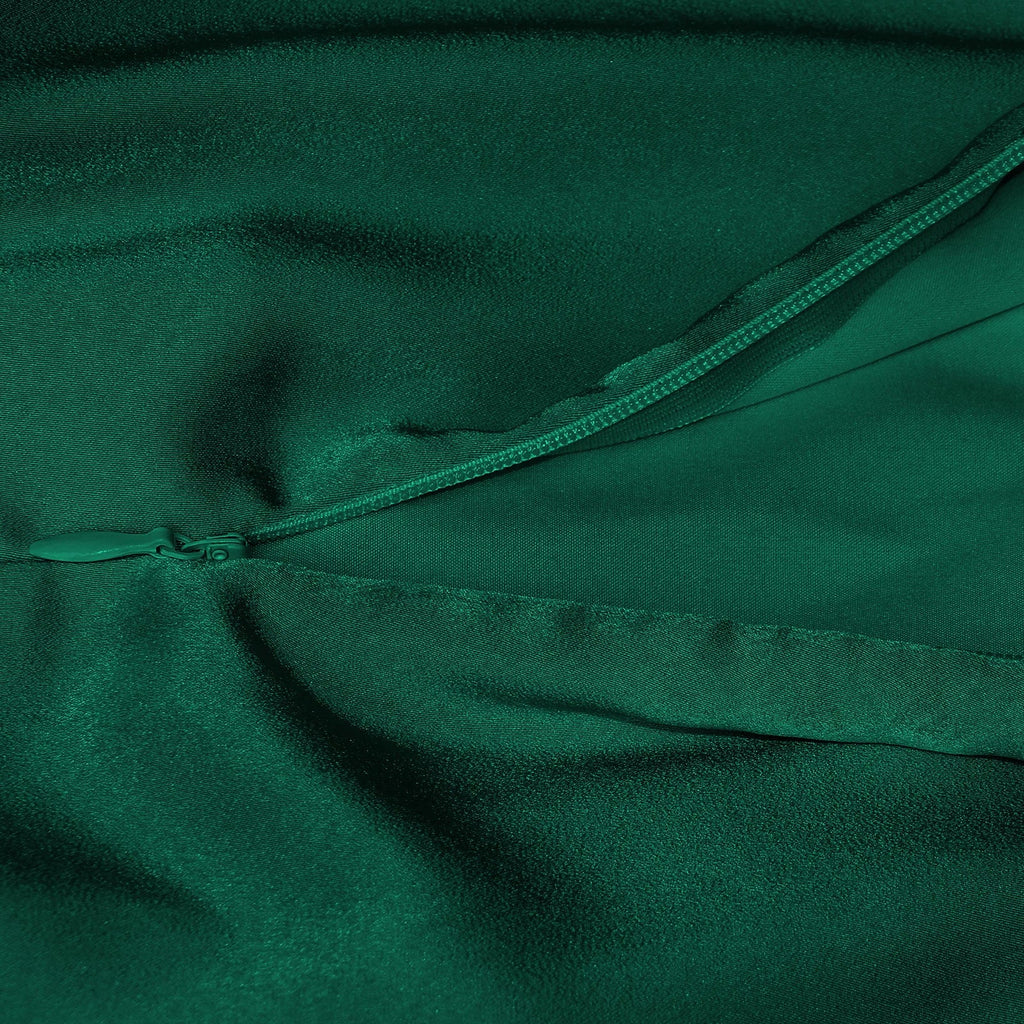 Foridol One Shoulder Turtleneck Tank Satin Women Party Dress Robe Zip Sleeveless Elegant Vintage Folds Women Clothing 2025