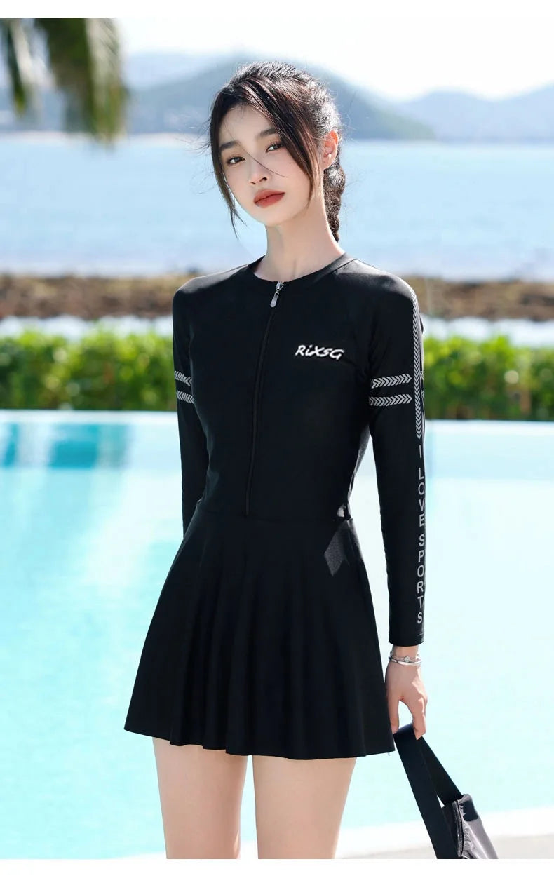 New Women's Split Style Swimsuit for Slimming, Belly Covering, and High-end Sports Style