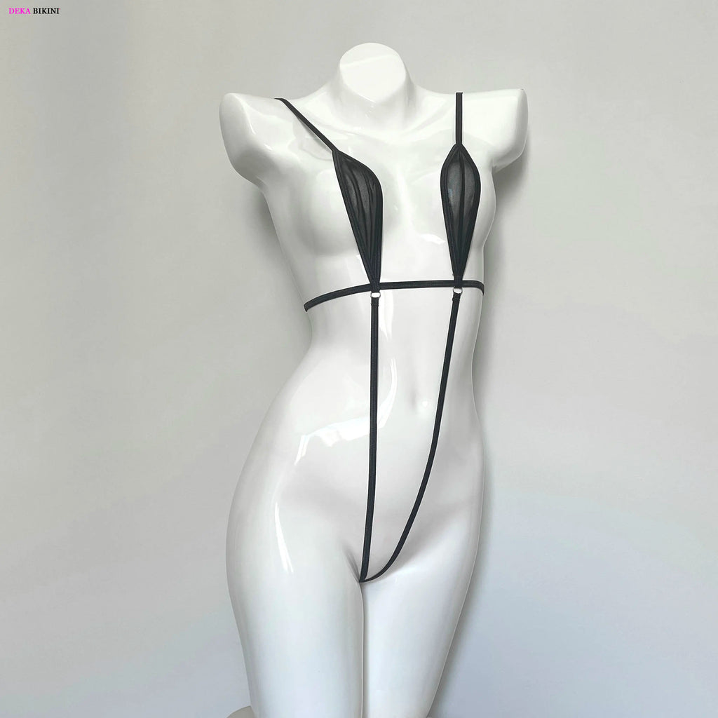 DEKA Transparent One Pieces Swimsuit Bikini Sexy Women Swimming Suit Micro Swimwear Bra V-string Thong Monokini Beach Clothings