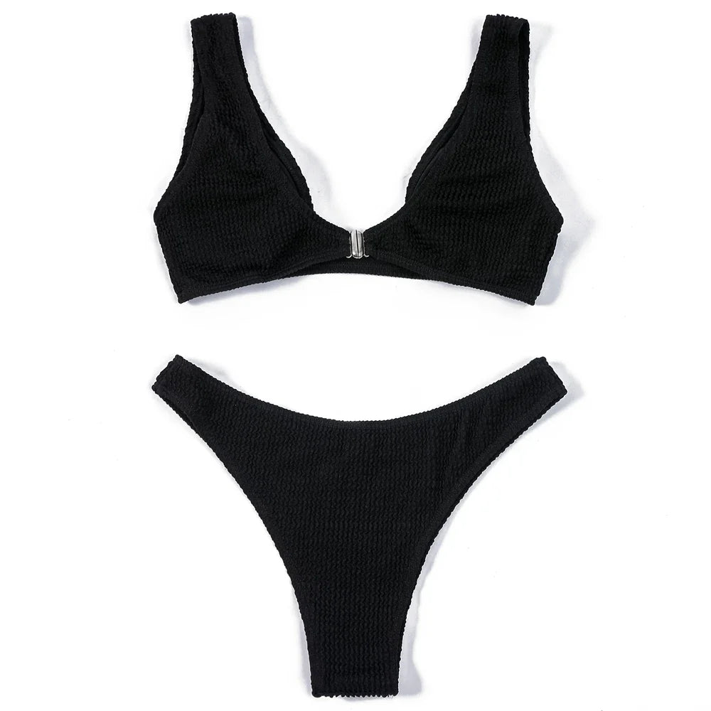 ZTVitality Black Ribbed Women Swimsuit Sexy Bikini 2022 New Arrival Summer Beach Swimwear Female Padded Bra Brazilian Biquini