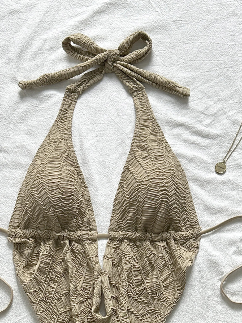 3PC with Skirt Wrinkled Halter Tankini Bikini Women Swimwear Female Swimsuit Three-pieces Bikini Set Bathing Suit Swim Beachwear