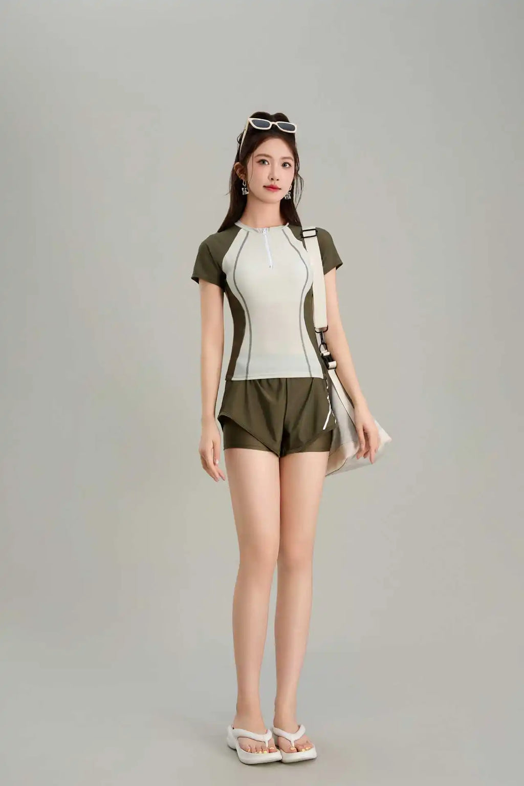 New Split Swimsuit for Women, Conservatively Concealed and Slimming, Swimming Pool Exclusive for Girls' Vacation Swimsuit
