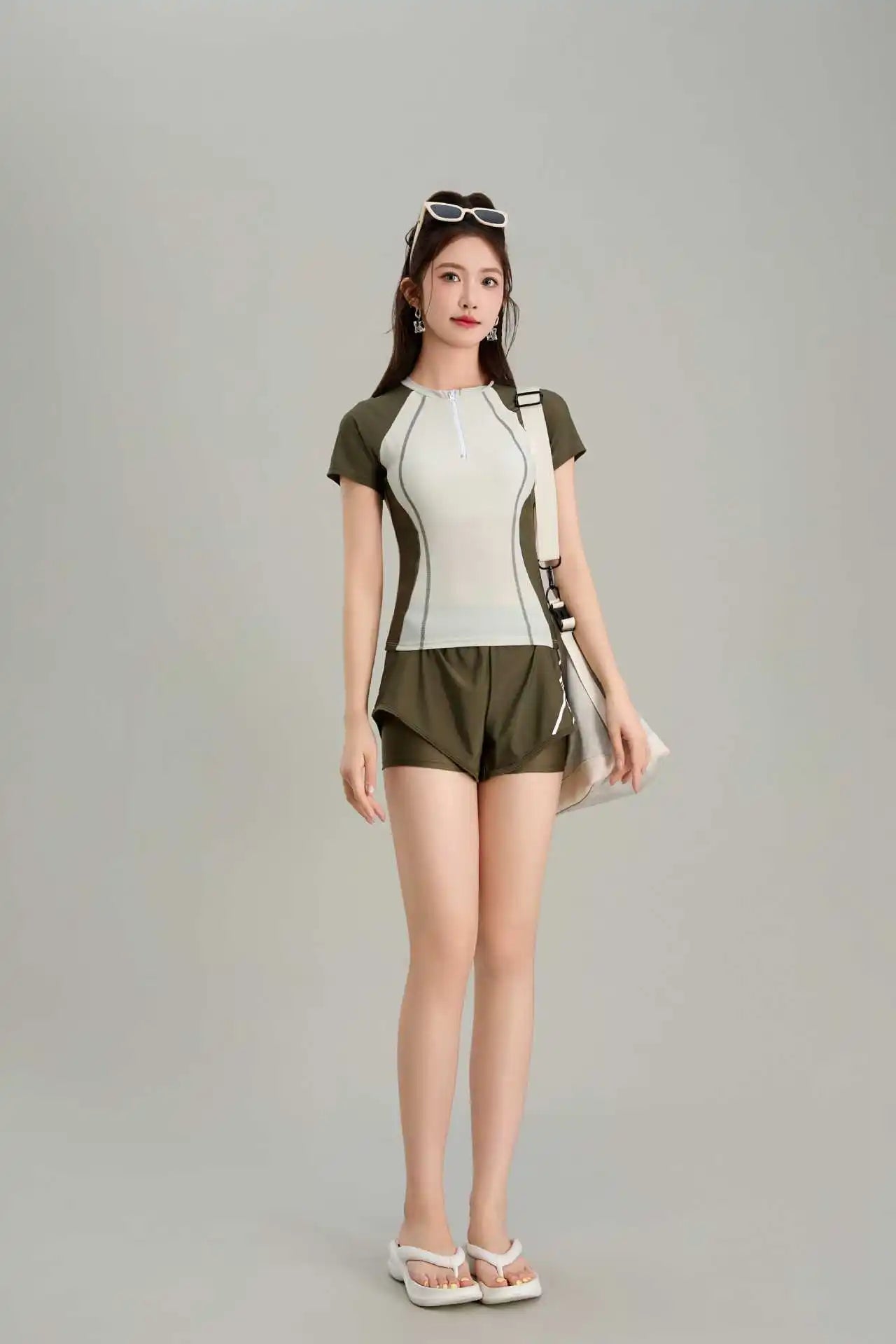 New Split Swimsuit for Women, Conservatively Concealed and Slimming, Swimming Pool Exclusive for Girls' Vacation Swimsuit