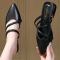 Toe Narrow Band  Slippers Women Fashion Shallow Sandal Elegant Summer Footwear Woman