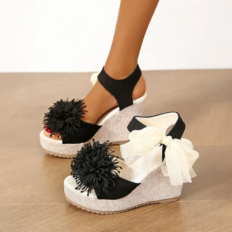 2026 Women Sandals Platform Comfortable Sexy Slippers Outdoor Wedges Women Shoes Casual Beach New Flower