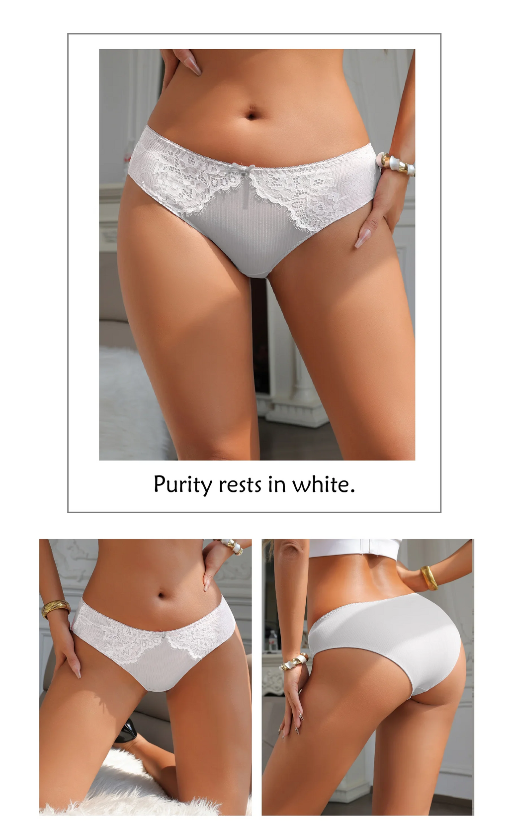 Blue Sexy Striped Lace Bow Sheer Mesh Panties for Women Push Up Cheeky Underwear Daily Lingerie Intimates Gift for Wife