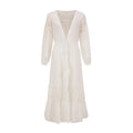 Summer Bikini Cover Up See-through Lace Thin Cardigan Long Sleeves Tassel Sunscreen Lace Up Maxi Dress Summer Beach Dress