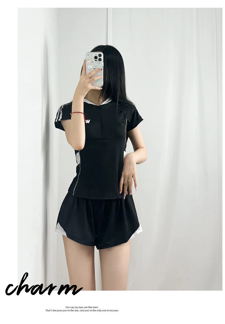 Ladies' Plus Size Swimsuit, Hot Spring Soaking Swimsuit, New Split Slimming and Abdominal Protection Sports Flat Angle Swimsuit