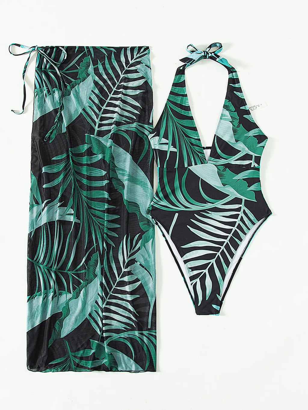 2026 Halter One Piece Swimsuit & Beach Skirt Sexy Backless Swimwear Women Bathing Swimming Swim Suit Female Summer Beachwear