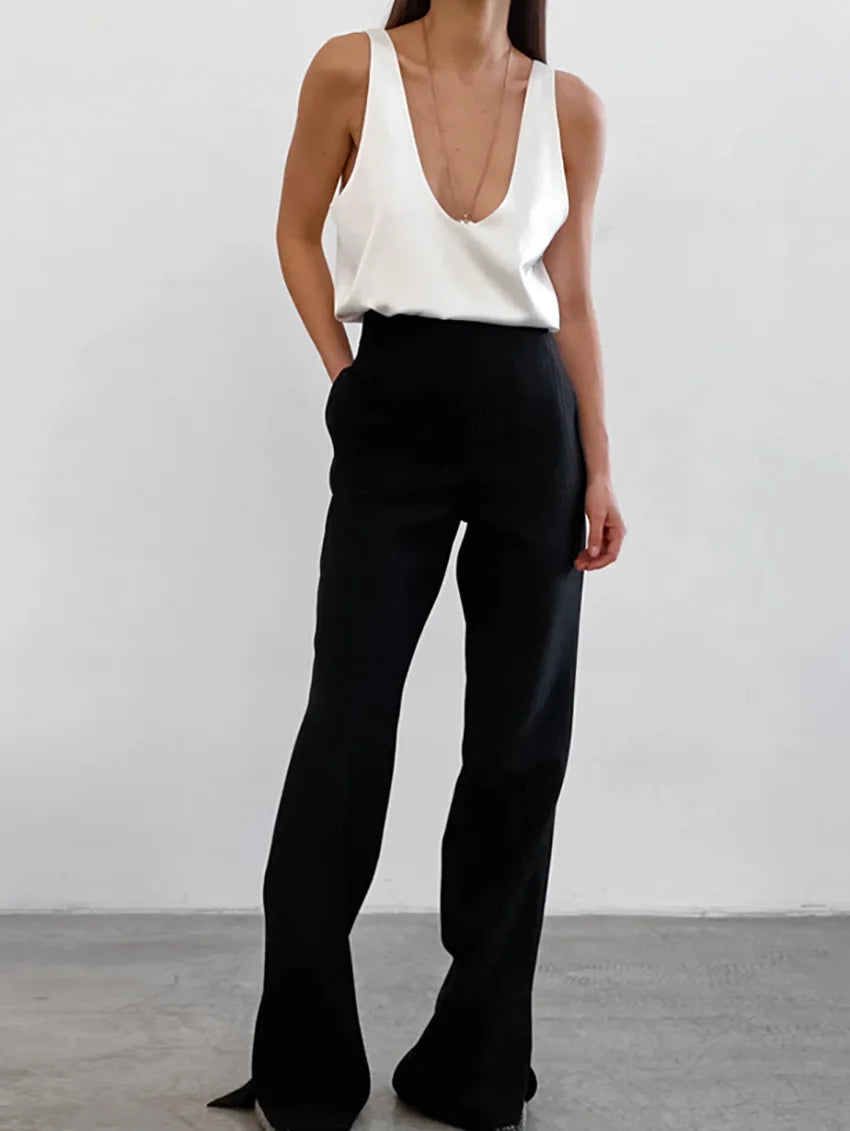 Light Luxury Comfortable Women U-neck Vest Top 2025 Spring and Summer Girls Breathable Soft Satin Lining Sleeveless Inside Top