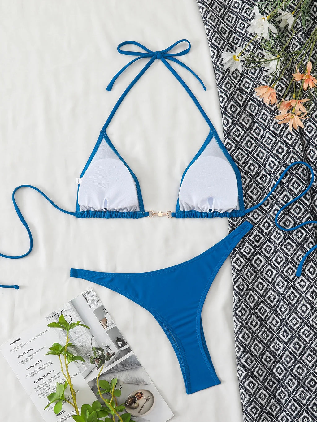 Triangle Halter Thong Bikinis 2026 Women Sexy Swimsuit Solid String Swimwear Female Bathers Bathing Swimming Swim Suit Beachwear