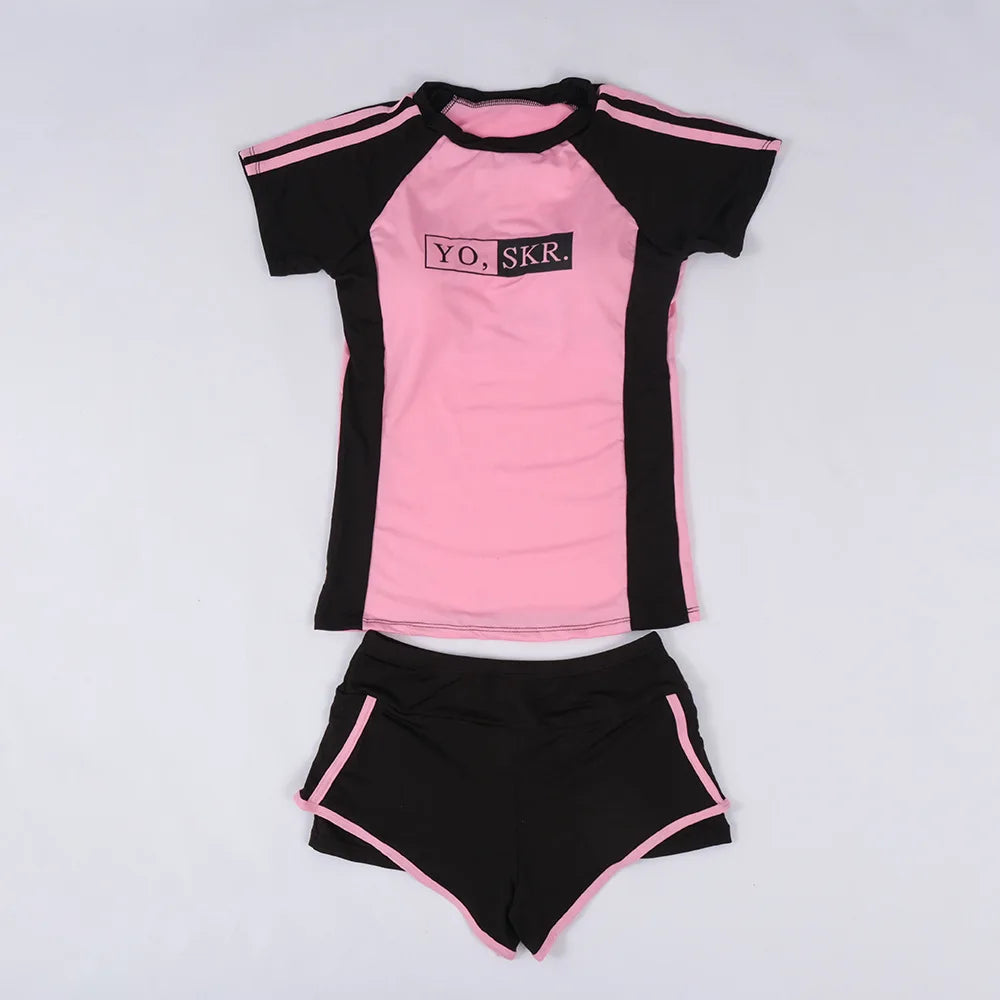 Sports Split Conservative Hot Spring Swimsuit Two Piece Set Fashionable Cover Belly and Look Thin Conservative Swimming