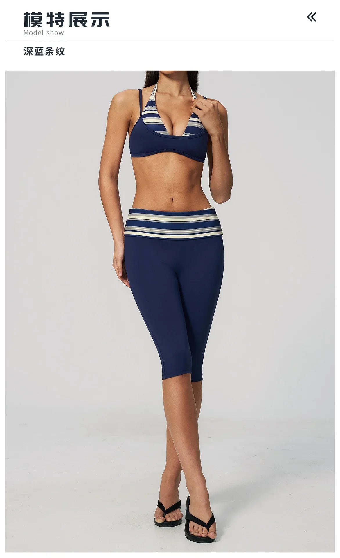 Summer Polka Dot Yoga Sets Women Hanging Neck Shockproof Sports Bra Fitness Suit Folding High Waist Mid Pants Gym Tracksuit