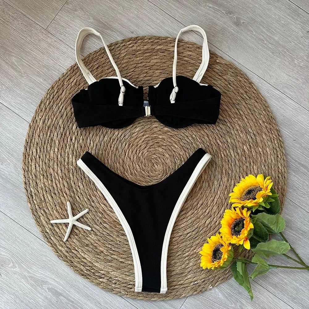 Patchwork Micro Bikini Push Up Women Swimsuits 2025 Sexy Female Swimwear Brazilian Bikini Set Thong Biquini Swim Suits Beachwear