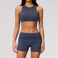 Tight Yoga Clothes Women Speed Drying Shock-absorbing Sports Vest Fitness Suits Outwear Gym Flip Waist Shorts Workout Clothes