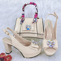 Doershow beautiful Italian Shoe and Bag Set New Shoes and Bag Set In Italy pink Color Italian Shoes with Matching Bags HFG1-23
