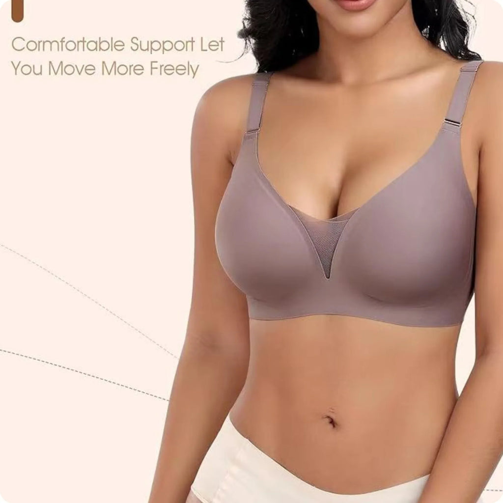 Women's Seamless Bra 3/4 Cup Thin Molded Cup Bra Thin Flattering Plus-size Soft Support Push-up and Comfortable Breathable Bra