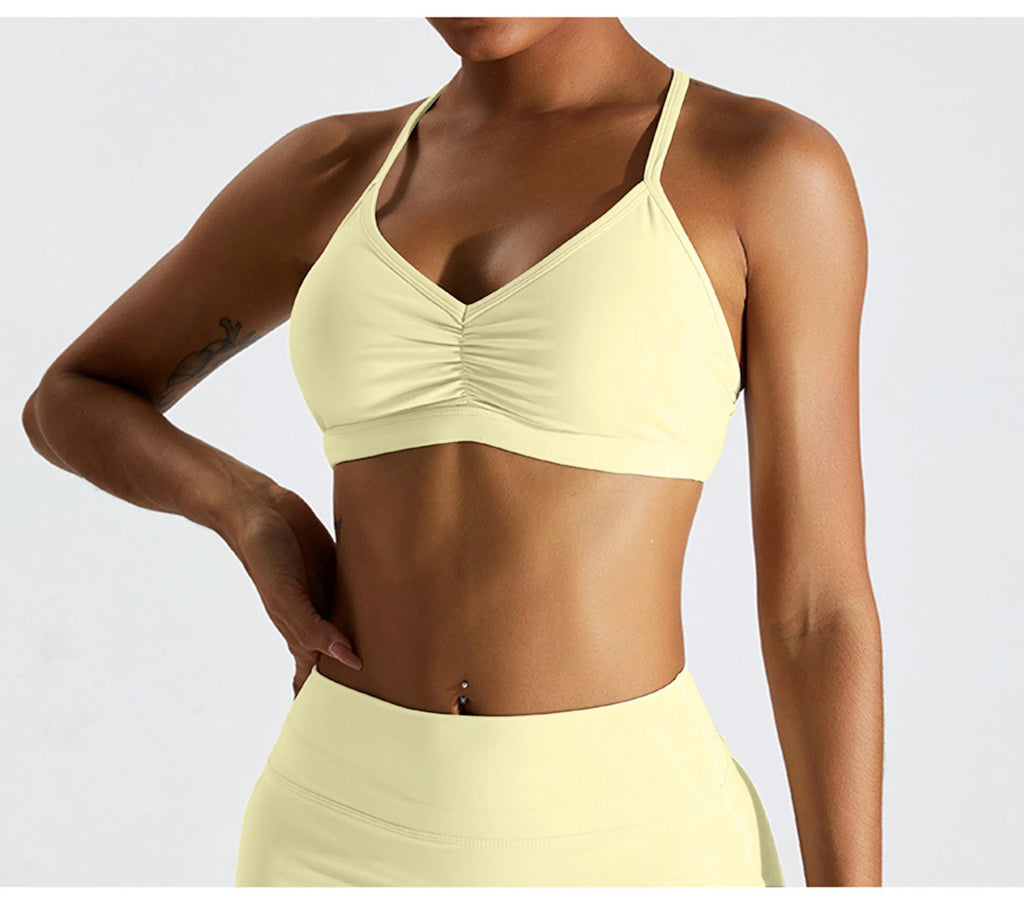 Summer Sexy Scrunch Sports Bra Gym Top Women Running Back Cross Top Sportswear Workout Underwear Fitness Workout Yoga Clothing