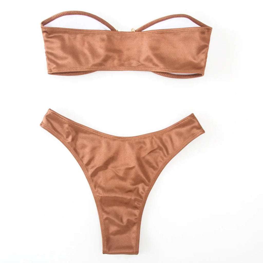13 Color 2026 New Sexy Bandeau Bikini Women Swimwear Female Swimsuit Two-Pieces Bikini Set Padded Bather Bathing Suit Swim V4647