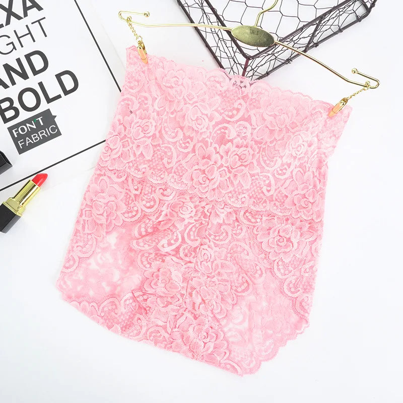 1pcs High-Rise Sexy Lace Briefs Comfortable Stretchy Semi Sheer French-Cut Panties Women's Underwear Breathable Lingerie S-XL