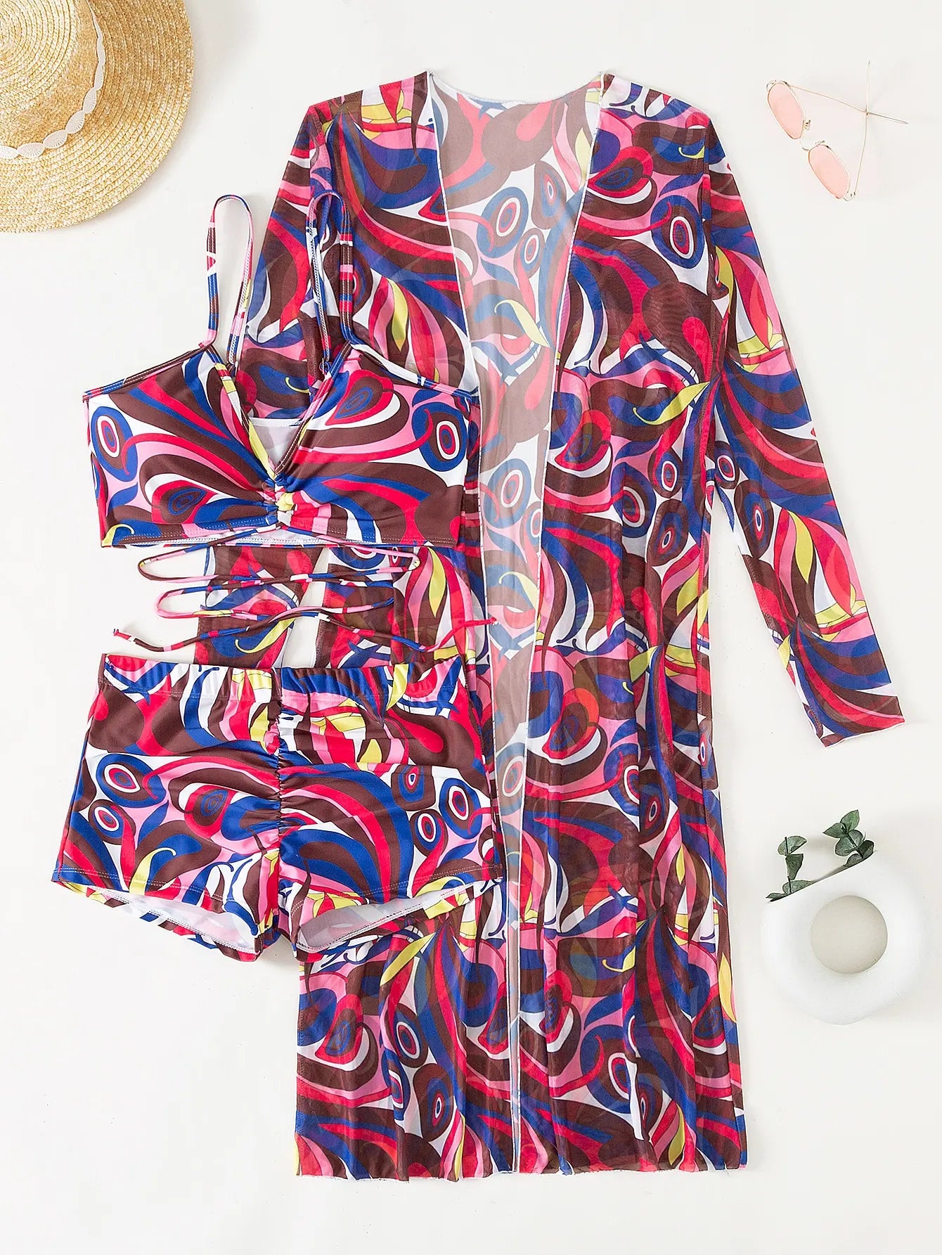 Sexy Print Bikini 2026 Women High Waist Swimsuit Cover Up Swimwear Female Lady Bathing Suit Swimming Summer Beachwear