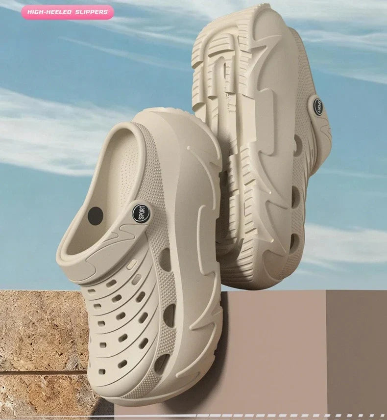 Thick Sole Fashion Clogs For Women Summer Platform Shoes Soft EVA Girls Indoor Street Slippers Female  Leisure Wedges Sandals