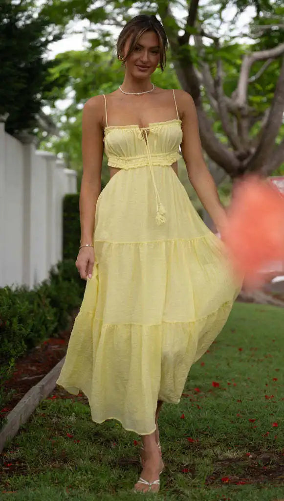 Foridol Strapless Yellow White Summer Dress for Women Elegant Holiday Beach Boho Maxi Long Sundress Backless Sexy Party Vestidos