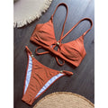 7 Colors New Cross Back Bikini Female Swimsuit Women Swimwear Two-pieces Bikini set High Leg Cut Bather Bathing Suit Swim V8252